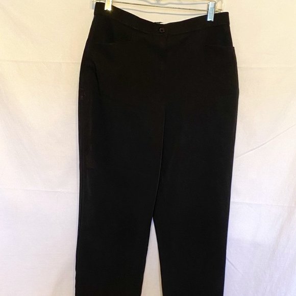 Jay Leslie ~Black ~Poliester Blend ~Zipper Front~2 Pockets~Trouser Pants ~Sz.10 - Picture 1 of 9